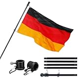 Teleskop Fahnenstange,360° Drehbaren Fahnenmast 1,8 m,Verwicklungsfreien,für...