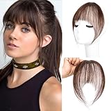 Clip-in-Haarverlängerung, 100% Echthaar, französischer Pony, Kunsthaar, Pony...