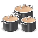 Ninja Extended Life 3-teiliges Keramik-Kochtopfset (16, 18 & 20cm Topf),...