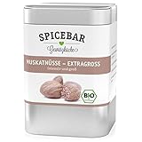 Spicebar Bio Muskatnuss ganz (60g) - 9-12 extra große Bio Muskatnüsse aus...