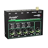 Aveek 4-Kanal Kleinmischpult, Mini 4 Stereo Audio Mixer, rauscharm für...