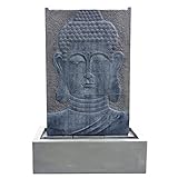 KÖHKO® Wasserspiel Buddha Höhe ca. 102 cm mit LED-Beleuchtung Wasserwand für...