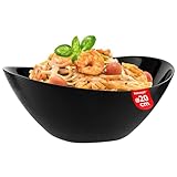 KONZEPT Salatschüsseln, Schwarzes 3er Set Schüsseln aus gehärtetem Opalglas,...