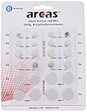 Arcas 12752400 - Alkaline und Lithium Knopfzellen Sortiment, 24 teilig, 16x...