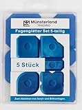 Fugenglätter Set 5 tlg. blau in praktischer Aufbewahrungsbox -Silikon Abzieher...