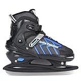 XIUWOUG Verstellbar Eishockey Schlittschuhe für Herren Damen Erwachsene Kinder,...