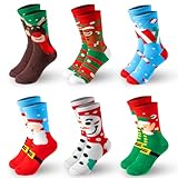 6 Packungen Winter-Weihnachtssocken für Damen und Herren, warme, weiche,...