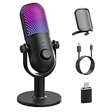 USB Mikrofon PC Gaming RGB: Microphone PC Schwarz - Gaming Zubehör PS4 & PS5 -...