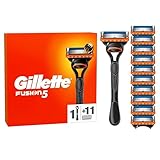 Gillette Fusion5 Rasierer für Männer, 1 Gillette Rasierer, 11 Ersatzklingen,...