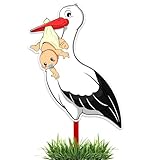 GLÜCKSGUT® Klapperstorch Baby Gelb, 88 cm | 2-teiliges Set | Geburtsstorch...