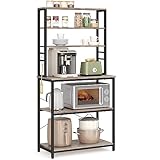 VASAGLE Küchenregal, Standregal, Mikrowellen-Regal, stehend, 6 Ablagen, 6...