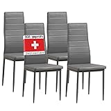 Albatros Esszimmerstühle 4er Set MILANO, Grau - Edles Italienisches Design,...