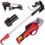 ONVAYA® Elektrische Gartenschere mit Teleskopstiel | Astschere | Strauchschere...