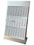 VZL Tischkalender 2025/2026 Edelstahl inkl. Magnet und Block - 3 monats kalender...