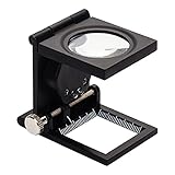 10X LED Leselupe Lupe Klappbare Zink Legierung Lupe mit Maßstab für Textile...