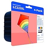 LC223XL Printer Cartridges Replacement for Brother LC-223 LC-221 of 4, Black...