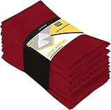 Utopia Kitchen Stoffservietten [12er Pack, Rot] 46x46 cm Waschbare...