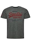 Superdry Mens Vintage VL Classic Tee T-Shirt, Rich Charcoal Marl, Large