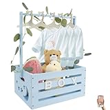 Baby Korb für Neugeborene Holz 40x30x55CM Babykorb mit 10 Puppenkleiderbügel...
