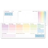 paper&you® Wochenplaner ohne festes Datum 'Rainbow' 50 Blatt - Tischkalender...