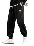 JMIERR Herren Corduroy Jogginghose Schwarz Casual Cargo Jogger Baggy...
