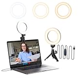 ATUMTEK Ringlicht mit Clip und Stativ, 5-Zoll Videolicht zum Anklemmen am Laptop...