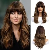 OUFEI 20 Zoll Lange Natur Lockig Ombre Braun Perücken Damen Natürliche...