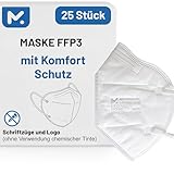 25 FFP3 Mund- und Nasenschutz Maske mit EC Zertifizierung, 5 Lagige Maske ohne...