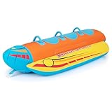 COSTWAY Bananenboot für 3 Personen, Towable Tube mit 3 Eva-gepolsterten Sitzen...