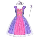 ACWOO Mädchen Prinzessin Kostüm, Rapunzel Lang Kleid Party Cosplay Verkleidung...