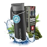 Bachgold® Profi Outdoor Wasserfilter Flasche [650ml] mit 1500L Filterkapazität...