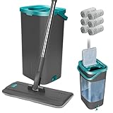 Masthome Wischmopp Set mit Eimer, Putzeimer mit Wischmop mit 6...