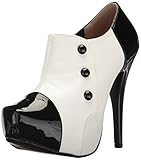 Pleaser Damen Chloe11/Bcrpu Plateau-Pumpe, Weiß (Schwarz-Weiß-Patent), 45.5 EU