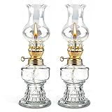 2 Stück Glas Petroleumlampe Für Innenräume, Öllampen Aus Glas, Einstellbare...