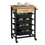 Kesper | Küchenwagen mit Schublade, 4 Kunststoffbehälter, Material: Metall,...