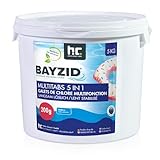 BAYZID Chlor Multitabs 5 in 1-200g Chlortabletten für Pool - 5kg - 5-Phasen...