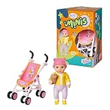 BABY born Minis Kinderwagen-Spielset mit Minis-Puppe Eli und Kuscheltier, 906156...