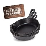BBQBOSS Gusseisen Pfännchen [3er Set] Gusseisenpfanne – Grill Pfanne –...