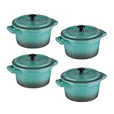 BUTLERS 4er Set Mini-Auflaufformen rund aus Keramik | kleine Auflaufform mit...