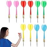 10 Stück Dartpfeile mit Metallspitze, Profi Steeldarts, Steel-Dartpfeile Dart...