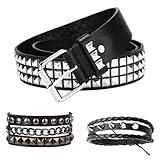 MIVAIUN Punk-Nietengürtel, Nieten-Armband, PU-Leder, Punk-Leder, Nieten,...
