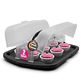 BigDean Kuchen Transportbox XL rechteckig in Anthrazit – Muffin Transportbox...
