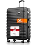 Travely Polycarbonat Koffer Groß 77cm XL - 100L Innenvolumen - 158cm Gurtmaß,...