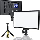 RALENO 116 LED Kamera Video Licht, 12W 600Lux Videoleuchte mit Mini-Stativ und...