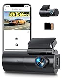 GKU Dashcam Auto Vorne Hinten 4K+1080P, 5GHz WiFi Dash Cam mit 64GB SD Karte,...