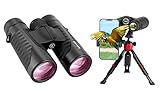 Adasion 12x42 HD Fernglas für Erwachsene mit Smartphone-Adapter und...