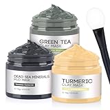 Maske, Kurkuma-Schlamm-Maske, Totes Meer Schlamm, Grüner Tee, Tiefenreinigung...