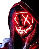AnanBros Halloween Maske, LED Maske im Dunkeln Leuchtend, 3 Beleuchtungsmodi...