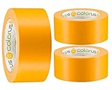 Colorus 3 x Profi Maler-Goldband Soft Tape | Maler Abklebeband 50 mm x 50 m UV...