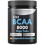 BCAA 8000 Giga Tabs - 365 vegane Tabletten, hochdosiert mit 8000mg BCAA pro Tag...